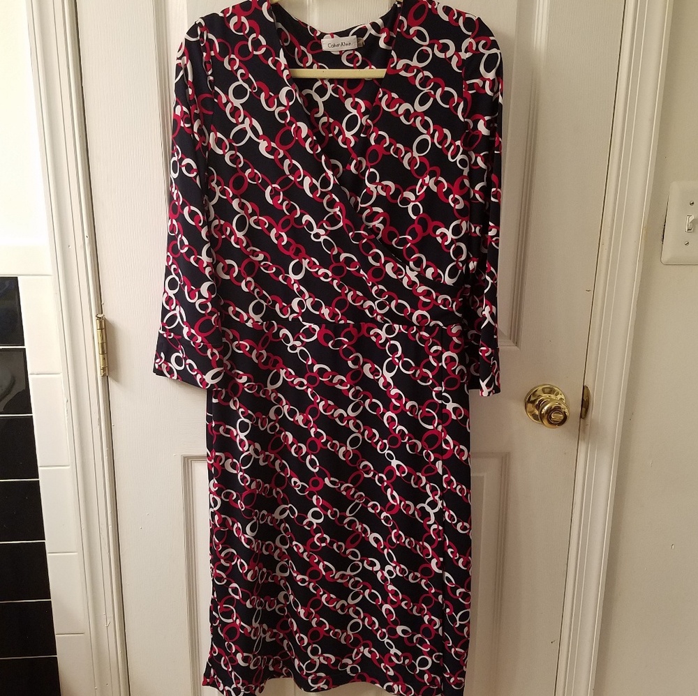 Calvin Klein Faux Wrap Dress